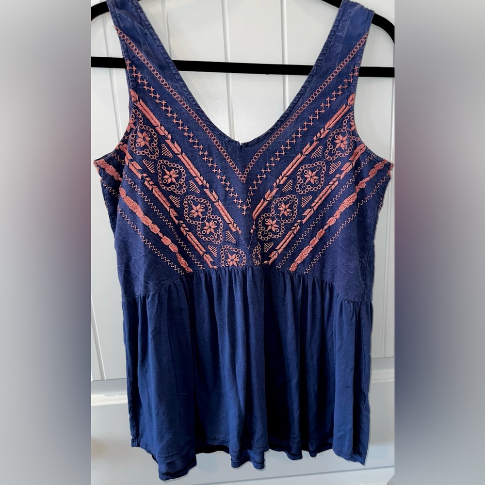Paper Crane Blue and Pink Embroidered Garment